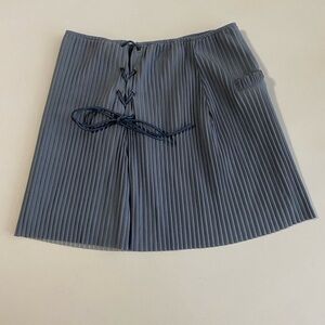Maniere De Voir Blue Lace-Up Mini Skirt